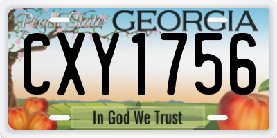 GA license plate CXY1756