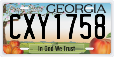 GA license plate CXY1758