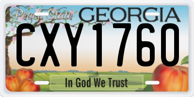 GA license plate CXY1760