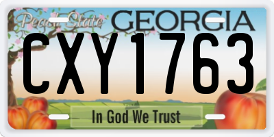 GA license plate CXY1763