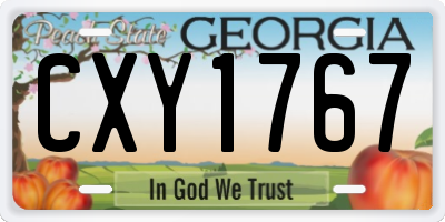 GA license plate CXY1767