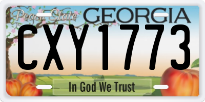 GA license plate CXY1773
