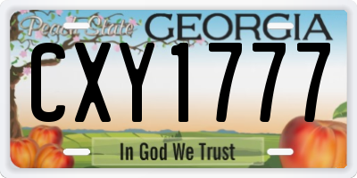 GA license plate CXY1777