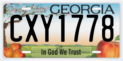 GA license plate CXY1778