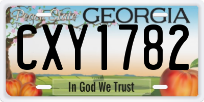 GA license plate CXY1782