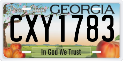 GA license plate CXY1783