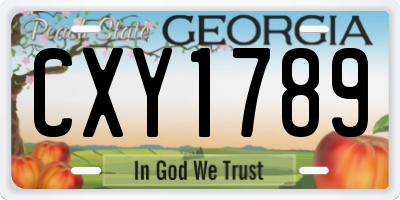 GA license plate CXY1789