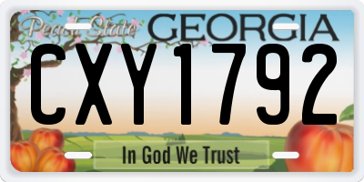 GA license plate CXY1792