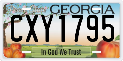 GA license plate CXY1795