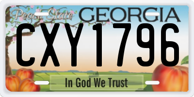 GA license plate CXY1796