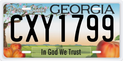 GA license plate CXY1799