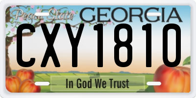 GA license plate CXY1810
