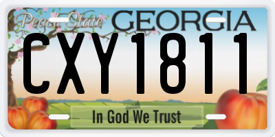 GA license plate CXY1811