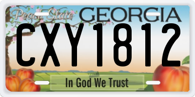 GA license plate CXY1812