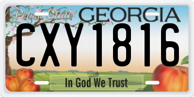 GA license plate CXY1816