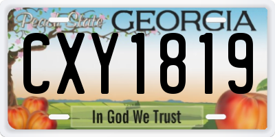GA license plate CXY1819