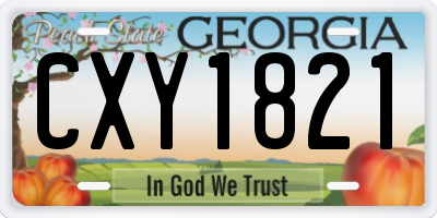GA license plate CXY1821