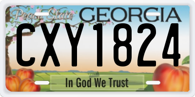 GA license plate CXY1824