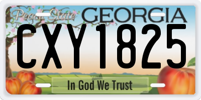 GA license plate CXY1825