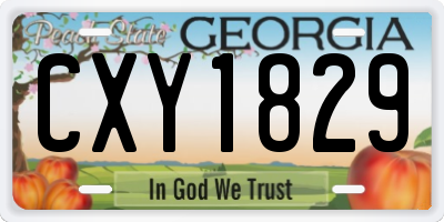 GA license plate CXY1829