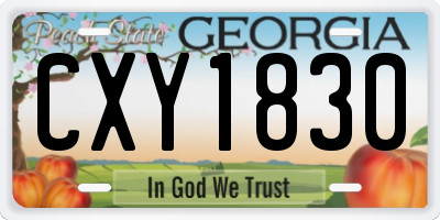 GA license plate CXY1830