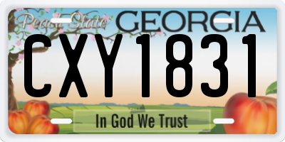 GA license plate CXY1831