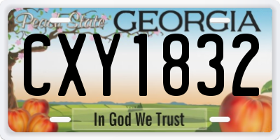 GA license plate CXY1832