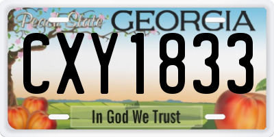 GA license plate CXY1833