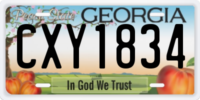 GA license plate CXY1834