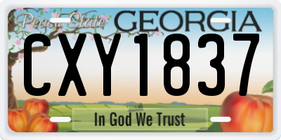 GA license plate CXY1837