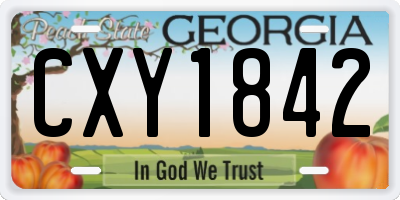 GA license plate CXY1842