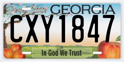GA license plate CXY1847