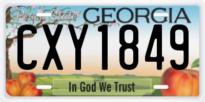 GA license plate CXY1849