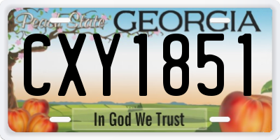 GA license plate CXY1851
