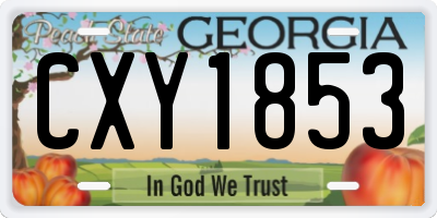 GA license plate CXY1853