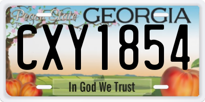 GA license plate CXY1854