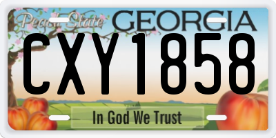 GA license plate CXY1858