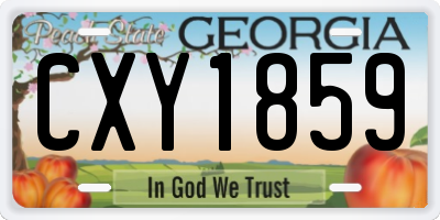 GA license plate CXY1859