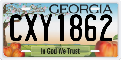 GA license plate CXY1862