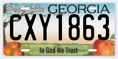 GA license plate CXY1863