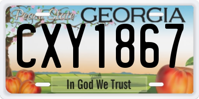 GA license plate CXY1867