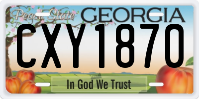 GA license plate CXY1870