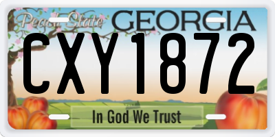 GA license plate CXY1872