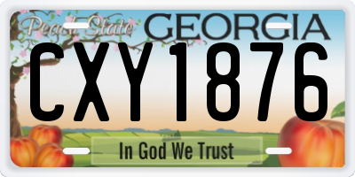 GA license plate CXY1876