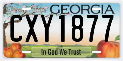 GA license plate CXY1877