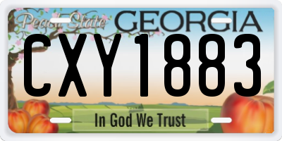GA license plate CXY1883