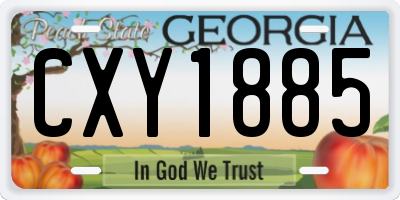 GA license plate CXY1885