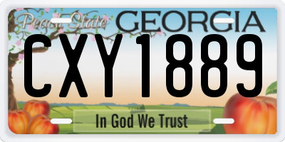 GA license plate CXY1889