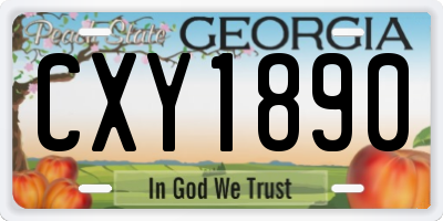 GA license plate CXY1890