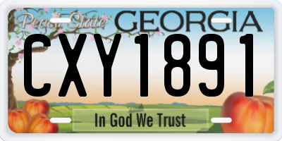 GA license plate CXY1891
